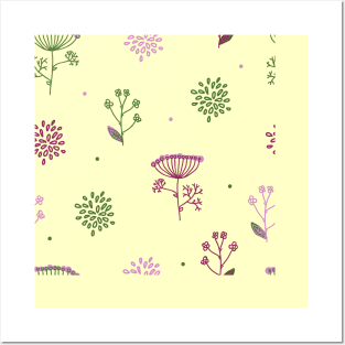 Elegance Seamless pattern with flowers, vector floral illustration in vintage style Posters and Art